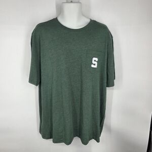 NWT Michigan State Spartans Mens T-Shirt XL Pocket Tee Captivating Green MSU